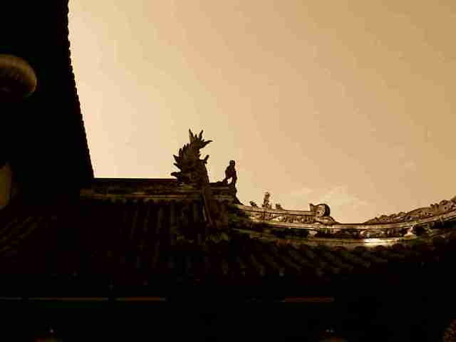 The roof of the temple.  真的好漂亮。  Too beautiful.
